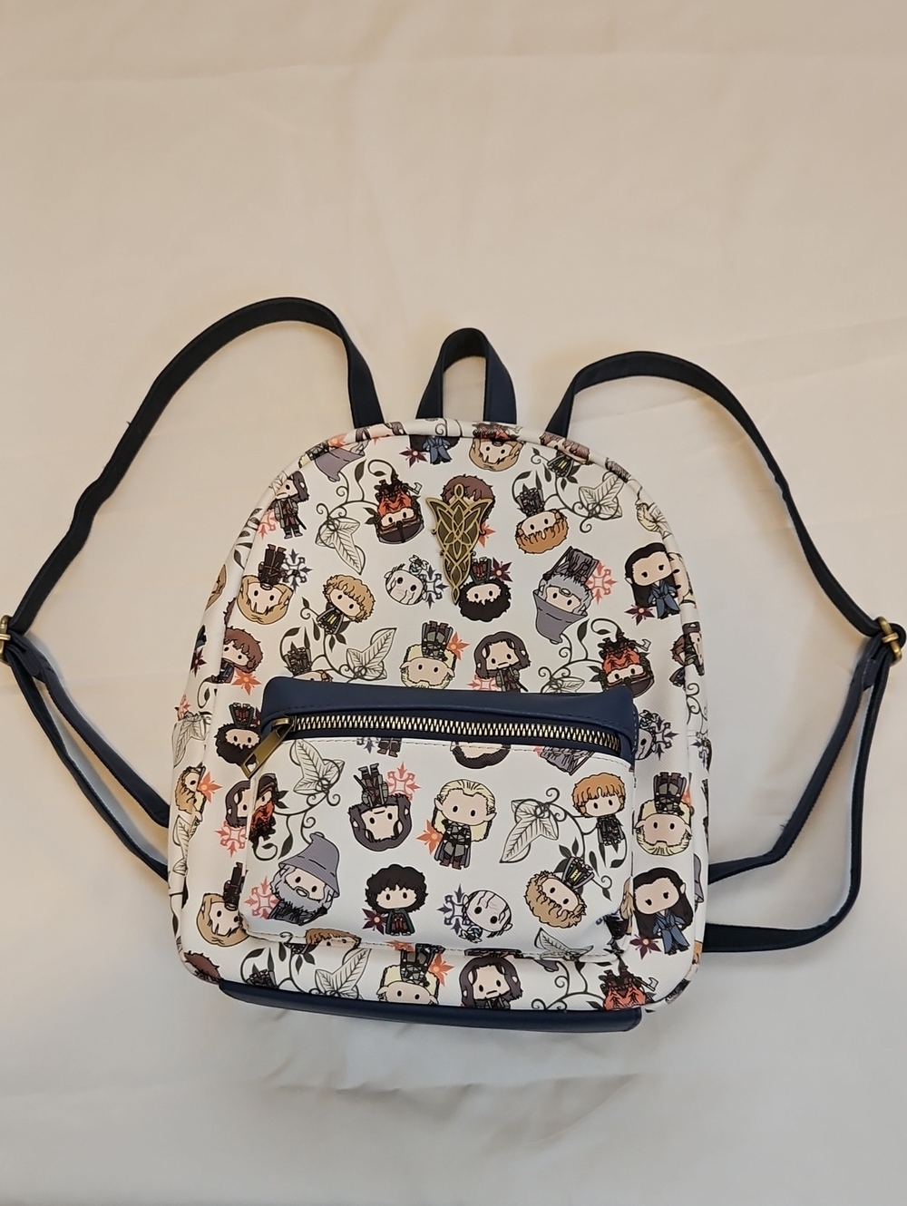 Bioworld White Lord Of The Rings Mini Backpack with Blue Trim